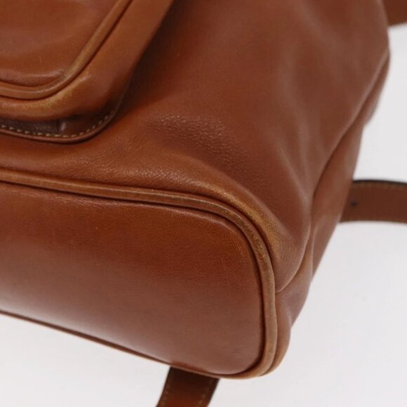 GUCCI Bamboo Backpack Leather Brown Gold Auth 154653 main image 11